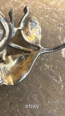 Vintage 1940 Trifari Crown Alfred Philippe Sterling Jelly Belly Rose Flower Pin