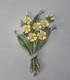 Vintage 1940 Trifari Pin Clip 3 Floral Yellow Green Enamel Rhinestones