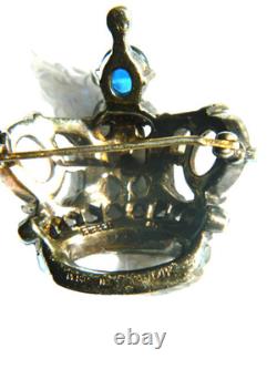 Vintage 1940's TRIFARI Sterling CROWN Brooch Alfred Philippe Design Pat. #137542