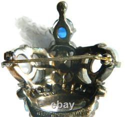 Vintage 1940's TRIFARI Sterling CROWN Brooch Alfred Philippe Design Pat. #137542