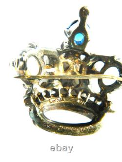 Vintage 1940's TRIFARI Sterling CROWN Brooch Alfred Philippe Design Pat. #137542