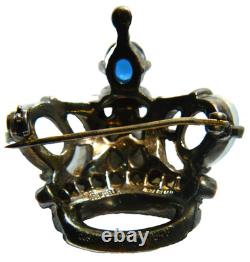 Vintage 1940's TRIFARI Sterling CROWN Brooch Alfred Philippe Design Pat. #137542