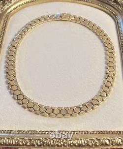 Vintage 1940s Crown Trifari Alfred Philippe Honeycomb 14 Inch Choker Necklace