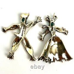 Vintage 1940s TRIFARI Alfred Philippe STRAW MAN-WOMAN Ragdoll PINS Brooches