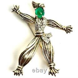 Vintage 1940s TRIFARI Alfred Philippe STRAW MAN-WOMAN Ragdoll PINS Brooches