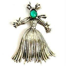 Vintage 1940s TRIFARI Alfred Philippe STRAW MAN-WOMAN Ragdoll PINS Brooches