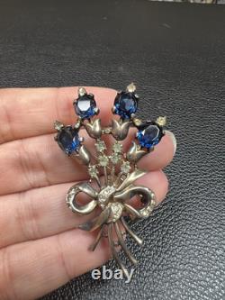 Vintage 1940s Trifari Alfred Philippe Sterling Silver Floral Bouquet Brooch