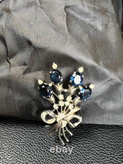 Vintage 1940s Trifari Alfred Philippe Sterling Silver Floral Bouquet Brooch