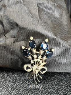 Vintage 1940s Trifari Alfred Philippe Sterling Silver Floral Bouquet Brooch