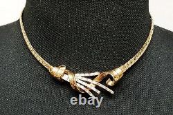 Vintage 1949 Crown Trifari Alfred Philippe Rhinestone Baguette Necklace BK PC