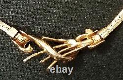 Vintage 1949 Crown Trifari Alfred Philippe Rhinestone Baguette Necklace BK PC
