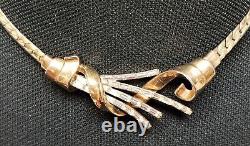 Vintage 1949 Crown Trifari Alfred Philippe Rhinestone Baguette Necklace BK PC