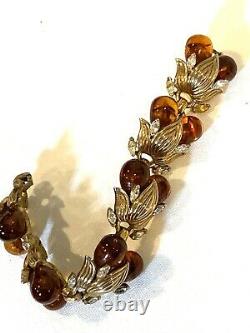 Vintage 1950-55 CROWN TRIFARI Alfred Philippe Glass Berry Cluster Bracelet WOW