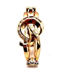 Vintage 1950's Signed TRIFARI Alfred Philippe Rhinestone Baguette Link Bracelet