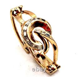 Vintage 1950's Signed TRIFARI Alfred Philippe Rhinestone Baguette Link Bracelet