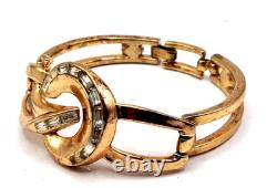Vintage 1950's Signed TRIFARI Alfred Philippe Rhinestone Baguette Link Bracelet