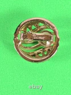 Vintage 1953 Alfred Philippe Crown Trifari Gold Tone Rhinestone Heart Brooch