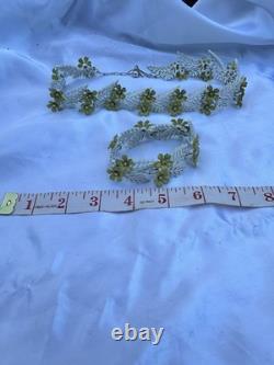Vintage 1958 Crown Trifari Alfred Philippe Flowering Fern DemiParure Jewelry Set