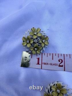 Vintage 1958 Crown Trifari Alfred Philippe Flowering Fern DemiParure Jewelry Set