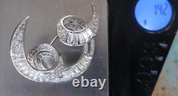 Vintage 1960 Crown Trifari Pin Brooch Rhinestone Swirl Alfred Philippe