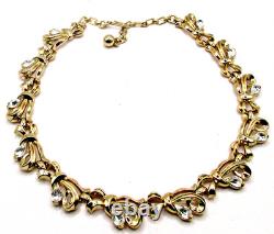 Vintage 50's ALFRED PHILIPPE Crown TRIFARI Rhinestone Ribbon & Bows Necklace Set