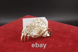Vintage 50s Crown Trifari Alfred Philippe The Comet Goldtone Brooch