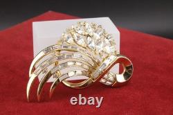 Vintage 50s Crown Trifari Alfred Philippe The Comet Goldtone Brooch