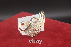 Vintage 50s Crown Trifari Alfred Philippe The Comet Goldtone Brooch