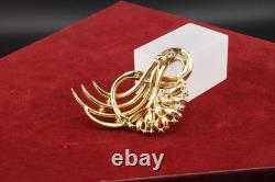 Vintage 50s Crown Trifari Alfred Philippe The Comet Goldtone Brooch
