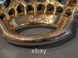 Vintage 925 Trifari Crown Moonstone Cabs Rhinestones Alfred Philippe Brooch Pin