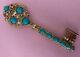 Vintage ALFRED PHILIPPE Crown TRIFARI Faux Turquoise Cabochon KEY Brooch RARE