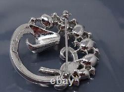 Vintage ALFRED PHILIPPE Crown Trifari Silver tone Multicolor Brooch