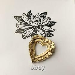 Vintage ALFRED PHILIPPE TRIFARI Dearest heart brooch Gold