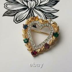 Vintage ALFRED PHILIPPE TRIFARI Dearest heart brooch Gold