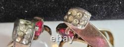 Vintage Alfred Philipe Crown Trifari Jelly Belly Moonstone Clip Earrings Signed