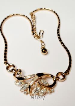 Vintage Alfred Philippe 1940s Trifari Pat. Pend Set Gold Plated Rhinestones