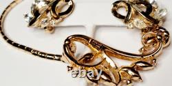 Vintage Alfred Philippe 1940s Trifari Pat. Pend Set Gold Plated Rhinestones
