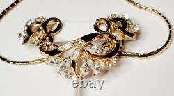 Vintage Alfred Philippe 1940s Trifari Pat. Pend Set Gold Plated Rhinestones