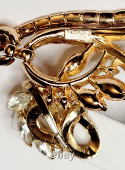 Vintage Alfred Philippe 1940s Trifari Pat. Pend Set Gold Plated Rhinestones