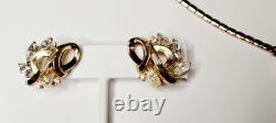 Vintage Alfred Philippe 1940s Trifari Pat. Pend Set Gold Plated Rhinestones