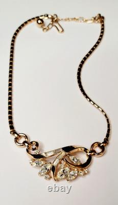 Vintage Alfred Philippe 1940s Trifari Pat. Pend Set Gold Plated Rhinestones