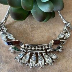 Vintage Alfred Philippe Coronet Crown Wedding Bridal Choker Necklace Silver Tone