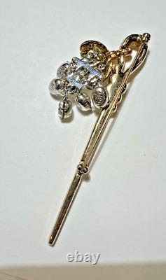 Vintage Alfred Philippe Crown TRIFARI Grapes Flower Dangle Crystal Brooch DC2