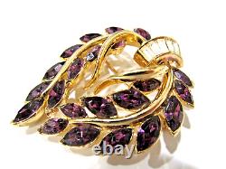 Vintage Alfred Philippe Crown Trifari Amethyst Rhinestone 1940s Flower Brooch