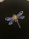 Vintage Alfred Philippe Crown Trifari Blue Enamel Dragonfly Brooch