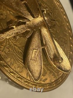 Vintage Alfred Philippe Crown Trifari Blue Enamel Dragonfly Brooch
