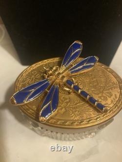 Vintage Alfred Philippe Crown Trifari Blue Enamel Dragonfly Brooch