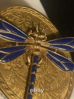 Vintage Alfred Philippe Crown Trifari Blue Enamel Dragonfly Brooch