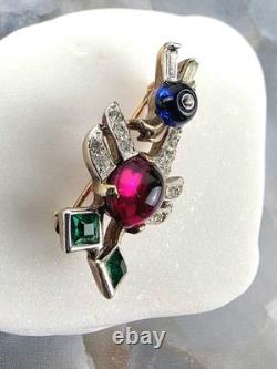 Vintage Alfred Philippe Crown Trifari Duck Pin Brooch Signed With Pat Pend