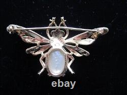 Vintage Alfred Philippe Crown Trifari Fantasia Bee Jelly Belly Pearl Brooch Pin